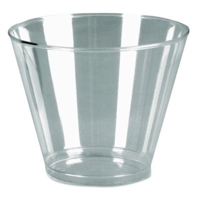 WNA Comet Plastic Tumblers, Squat, 9 oz, Clear, 500/Carton (PGT9S)