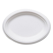 Eco-Products RENEWABLE AND COMPOSTABLE SUGARCANE PLATES, OVAL - 10" X 7", 50/PACKS, 10 PACKS/CARTON (EPP009)