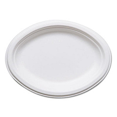 Eco-Products RENEWABLE AND COMPOSTABLE SUGARCANE PLATES, OVAL - 10" X 7", 50/PACKS, 10 PACKS/CARTON (EPP009)