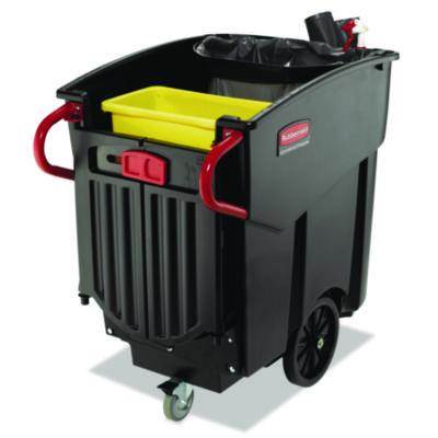 Rubbermaid Commercial Mega BRUTE Mobile Container, 120 gal, Plastic, Black (9W73BLA)