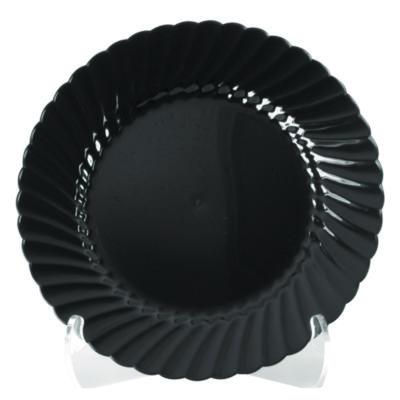 WNA Classicware Plastic Plates, 7.5" dia, Black, 10/Pack, 18 Packs/Carton (CW75180BK)