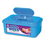 AmerCareRoyal Baby Wipes Tub, Scented, White, 80/Tub, 12 Tubs/Carton (RPBWS80)
