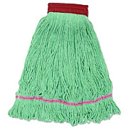 Boardwalk Wideband Looped-End Mop Heads, Cotton/Rayon/Synthetic, Large, Green, 12/Carton (LM30314L)