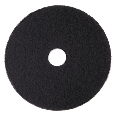 3M Low-Speed High Productivity Floor Pads 7300, 15" Diameter, Black, 5/Carton (08273)