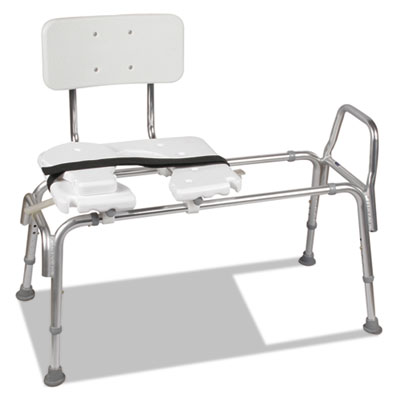 DMI Heavy-Duty Sliding Transfer Bench with Cut-Out Seat, 19w x 15d x 19 to 23h, 400 lbs Capacity (52217341900)
