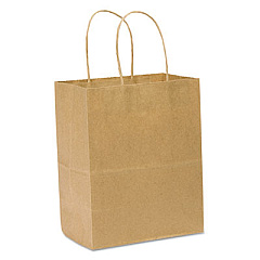 General SHOPPING BAGS, 8" X 10.25", KRAFT, 250/CARTON (87097)