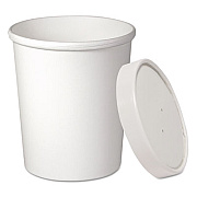 SOLO Flexstyle Double Poly Food Combo Packs, 32 oz, White, Paper, 25 Cups and 25 Lids/Pack, 10 Packs/Carton (KHB32A)