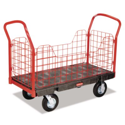 Rubbermaid Commercial Side-Panel Platform Truck, 2,000 lb Capacity, 24.25 x 56 x 41.25, Black (4486BLA)