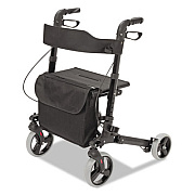 HealthSmart Gateway Aluminum Rollator, Adjusts 31" to 36", 300 lb Capacity, Black (50150120200)