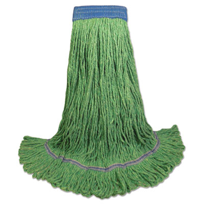 Boardwalk Super Loop Wet Mop Head, Cotton/Synthetic Fiber, 5" Headband, X-Large Size, Green, 12/Carton (504GN)
