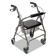 DMI Ultra Lightweight Rollator, Adjusts 33.75" to 38", 300 lb Capacity, Titanium (50110124100)