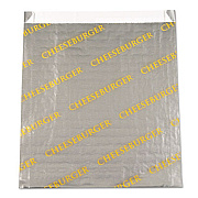 Bagcraft Foil/Paper/Honeycomb Insulated Bag, Cheeseburger Labeling, 6" x 0.75" x 6.5", Gray/Yellow, 1,000/Carton (300524)