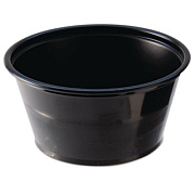Fabri-Kal Portion Cups, 2 oz, Plastic, Black, 250/Sleeve, 10 Sleeves/Carton (PC200B)