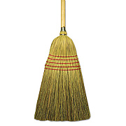 Boardwalk Corn/Fiber Brooms, Corn/Yucca Bristles, 53.5" Overall Length, Natural, 6/Carton (BR10004)
