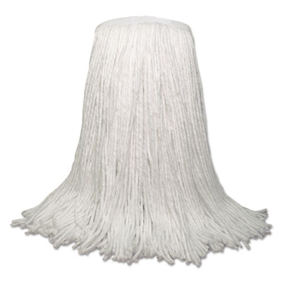 Boardwalk Banded Rayon Cut-End Mop Heads, White, 20 oz, 1 1/4" Headband, White, 12/Carton (RM30020)