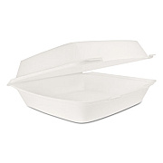 Dart Hinged Lid Carryout Container, 9.5 x 10.33 x 3.5, White, Foam, 100/Bag, 2 Bags/Carton (110HT1)