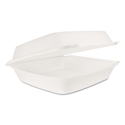 Dart Hinged Lid Carryout Container, 9.5 x 10.33 x 3.5, White, Foam, 100/Bag, 2 Bags/Carton (110HT1)