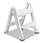 Rubbermaid EZ Step 2-Step Folding Stool, 300 lb Capacity, 19.5 x 20.6 x 22.7, White, 3/Carton (4209CT)