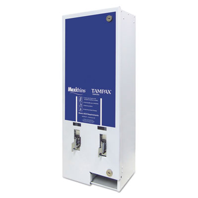 HOSPECO Maxithins/Tampax Dual Channel Vendor, Free, 11.13 x 7.63 x 26.38, White/Blue (1FREE)