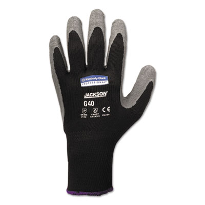KleenGuard G40 Latex Coated Gloves, EN388: 2142, 10.63" Long, XX-Large, Gray/Black, 12 Pairs (97274)