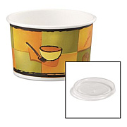 Chinet Streetside Paper Food Container with Plastic Lid, Streetside Design, 8 oz to 10 oz, 250/Carton (70408)