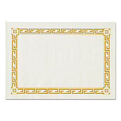 Hoffmaster Placemats, Greek Key Pattern, Paper, Gold/White, 14 x 10, 1000/Carton (PP41000)