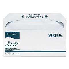 Scott Personal Seats Toilet Seat Covers, 14.5 x 17, White, 250/Pack, 20 Packs/Carton (39000)