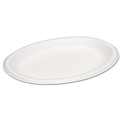 Genpak Celebrity Foam Platters, 11.5 X 8.5, White, 125/pk, 4 Pk/ct (81100)