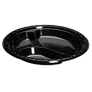 Genpak Silhouette Plastic Dinnerware, Plate, 10.25 In, Black, 100/pk, 4 Pk/ct (BLK13)
