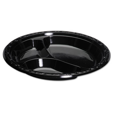 Genpak Silhouette Plastic Dinnerware, Plate, 10.25 In, Black, 100/pk, 4 Pk/ct (BLK13)