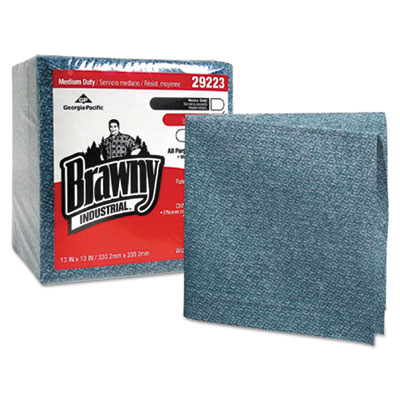 Georgia Pacific Professional Medium-Duty Airlaid 1/4 Fold Wipes, 13 X 13, Blue, 50/pack, 8 Packs/carton (29223)