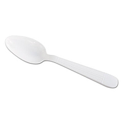 GEN Wrapped Cutlery, 6" Teaspoon, Heavyweight, Polypropylene, White, 1,000/Carton (GENHYWIWS)