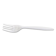 GEN Medium-Weight Cutlery, Fork, White, 6 1/4", 100/Bag, 10 Bags/Carton (GENPPFK10100)