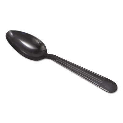 GEN WRAPPED CUTLERY, 6,25" TEASPOON, HEAVYWEIGHT, POLYPROPYLENE, BLACK, 1,000/CARTON (GENHYBIWS)