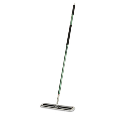 AbilityOne SKILCRAFT 3M Easy Scrub Flat Mop Tool, 16" Wide White Microfiber Head, 54" Green Aluminum Handle (5748715)