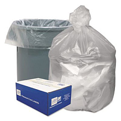 Good 'n Tuff Waste Can Liners, 60 gal, 12 mic, 38" x 58", Natural, 20 Bags/Roll, 10 Rolls/Carton (GNT3860)