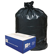 Classic Linear Low-Density Can Liners, 60 Gallon, 0.9 mil, 38" x 58", Black, 10 Bags/Roll, 10 Rolls/Carton (385822G)