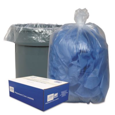 Classic Clear Linear Low-Density Can Liners, 45 gal, 0.63 mil, 40" x 46", Clear, 25 Bags/Roll, 10 Rolls/Carton (404616C)