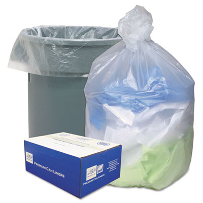 Ultra Plus Can Liners, 56 gal, 16 mic, 43" x 48", Natural, 20 Bags/Roll, 10 Rolls/Carton (HD434816N)