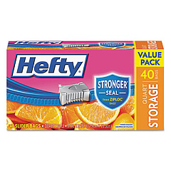 Hefty Slider Bags, 1 qt, 1.5 mil, 8" x 7", Clear, 360/Carton (R81240CT)