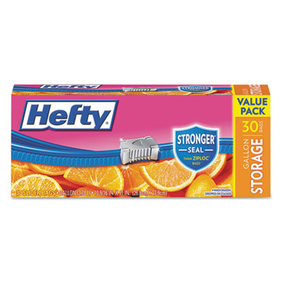 Hefty Slider Bags, 1 gal, 1.5 mil, 10.56" x 11", Clear, 270/Carton (R81430CT)