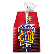 Hefty Easy Grip Disposable Plastic Party Cups, 18 oz, Red, 50/Pack, 12 Packs/Carton (C21999CT)
