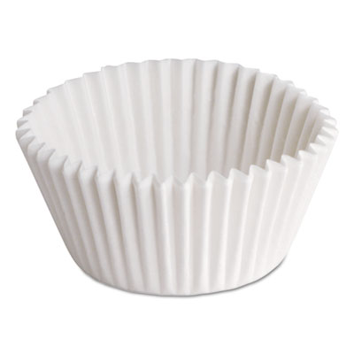 Hoffmaster Fluted Bake Cups, 0.75 oz, 1.25 x 0.88 x 0.88, White, Paper, 500/Pack, 20 Packs/Carton (BL1143)