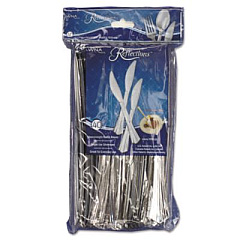WNA Reflections Heavyweight Plastic Utensils, Knife, Silver, 40/Pack, 8 Packs/Carton (REF320KN)