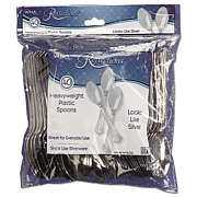 WNA Reflections Heavyweight Plastic Utensils, Spoon, Silver, 40/Pack, 8 Packs/Carton (REF320SP)