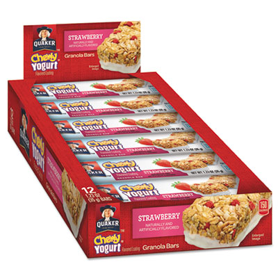 Quaker Chewy Yogurt Granola Bars, 1.23 oz Bar, Strawberry, 12/Box (31567)