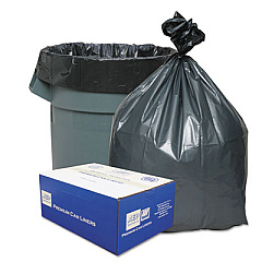 Platinum Plus Can Liners, 30 gal, 1.35 mil, 30" x 36", Gray, 10 Bags/Roll, 10 Rolls/Carton (PLA3770)