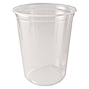Fabri-Kal Microwavable Deli Containers, 32 oz, 4.6" Diameter x 5.6" h, Clear, Plastic, 500/Carton (PK32TC)
