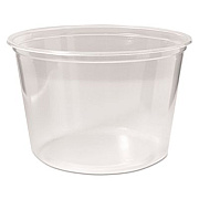 Fabri-Kal Microwavable Deli Containers, 16 oz, 4.6" Diameter x 3" h, Clear, Plastic, 500/Carton (PK16SC)