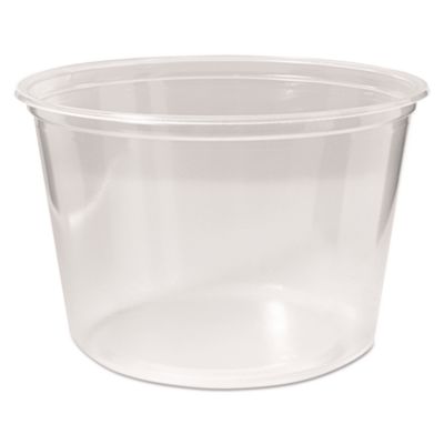 Fabri-Kal Microwavable Deli Containers, 16 oz, 4.6" Diameter x 3" h, Clear, Plastic, 500/Carton (PK16SC)